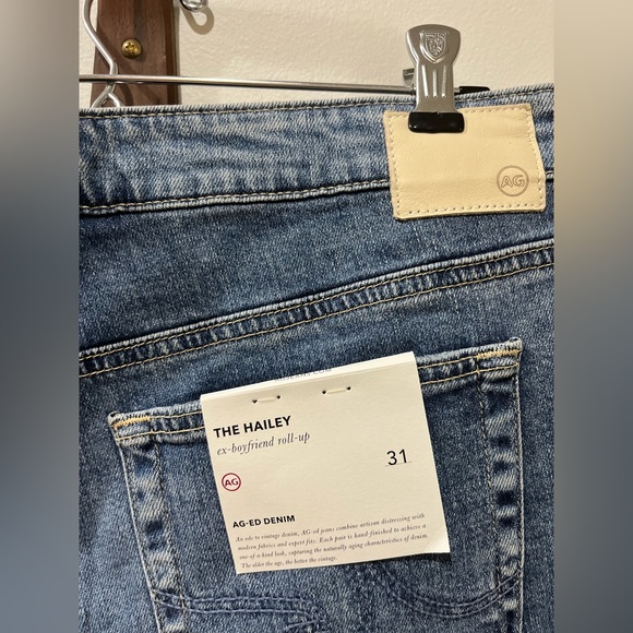 NWT AG Hailey Ex Boyfriend Roll-up Denim Shorts 3.5” Inseam Size 31 - Picture 7 of 12